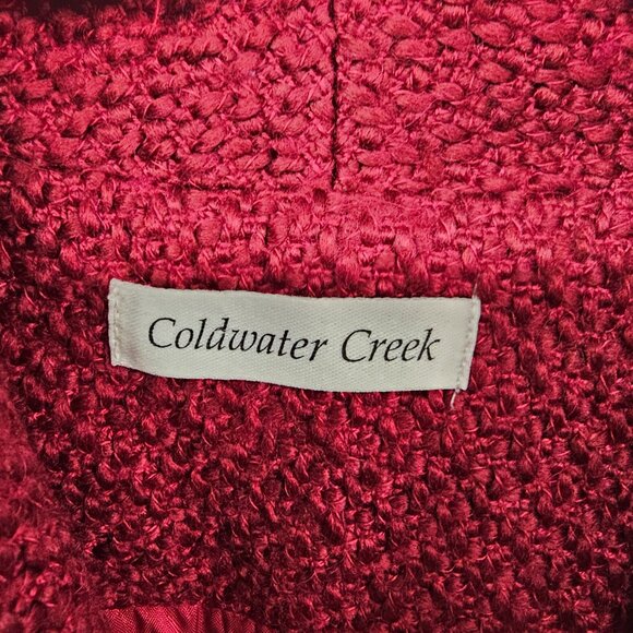 Vintage Coldwater Creek Vest Y2K Boucle Red Retro Office School Retro 14P - Picture 4 of 8